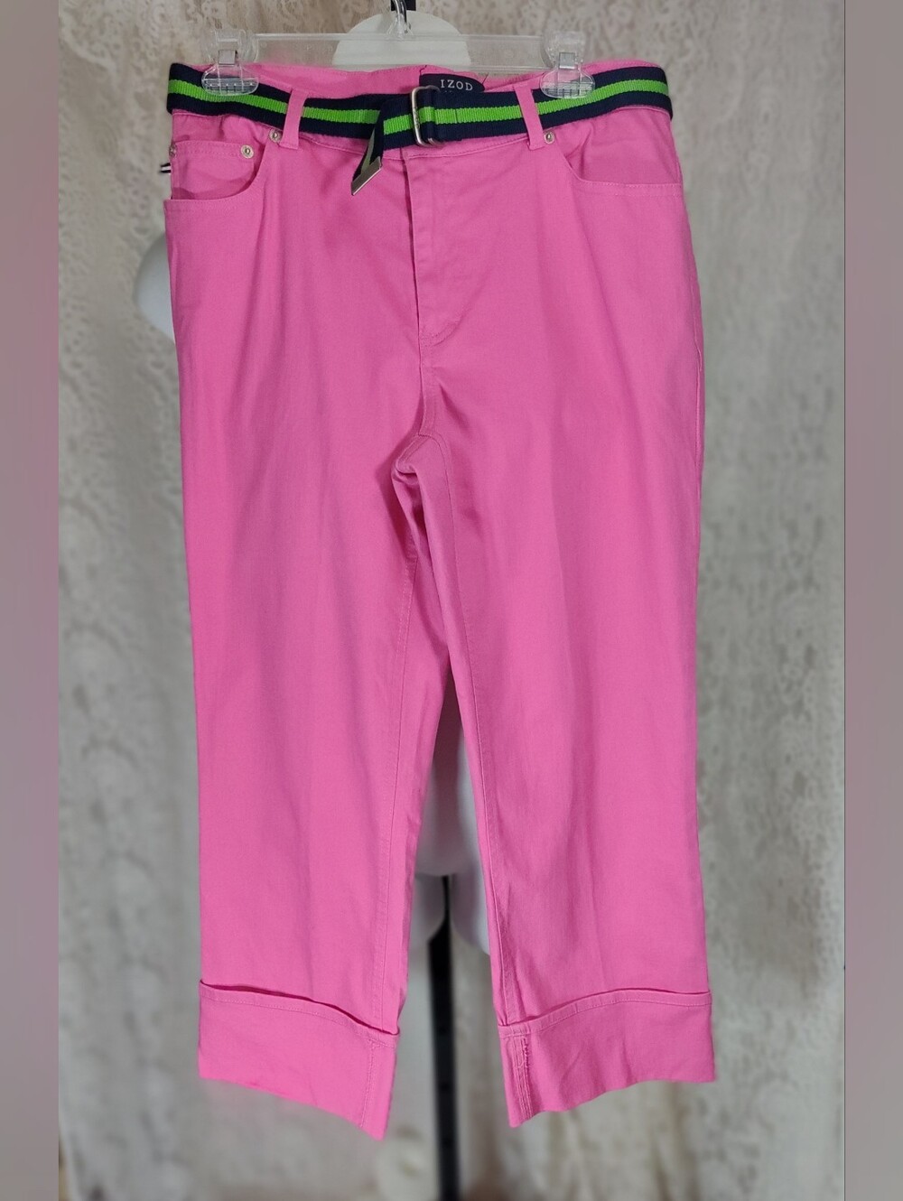 Izod Women  Bright Pink Jean Ankle  Pants